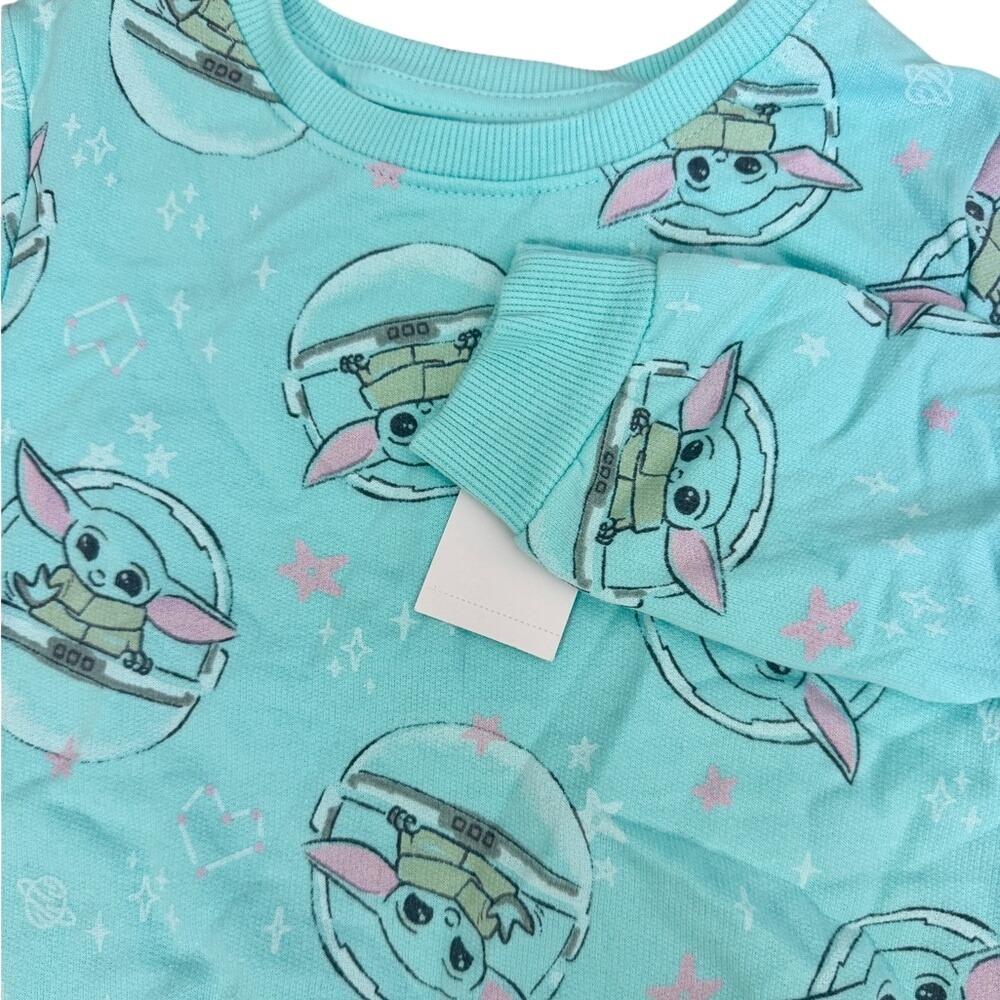 Star Wars Grogu Baby Yoda Sweatshirt Aruba Blue Kids 2T The Mandalorian Pullover
